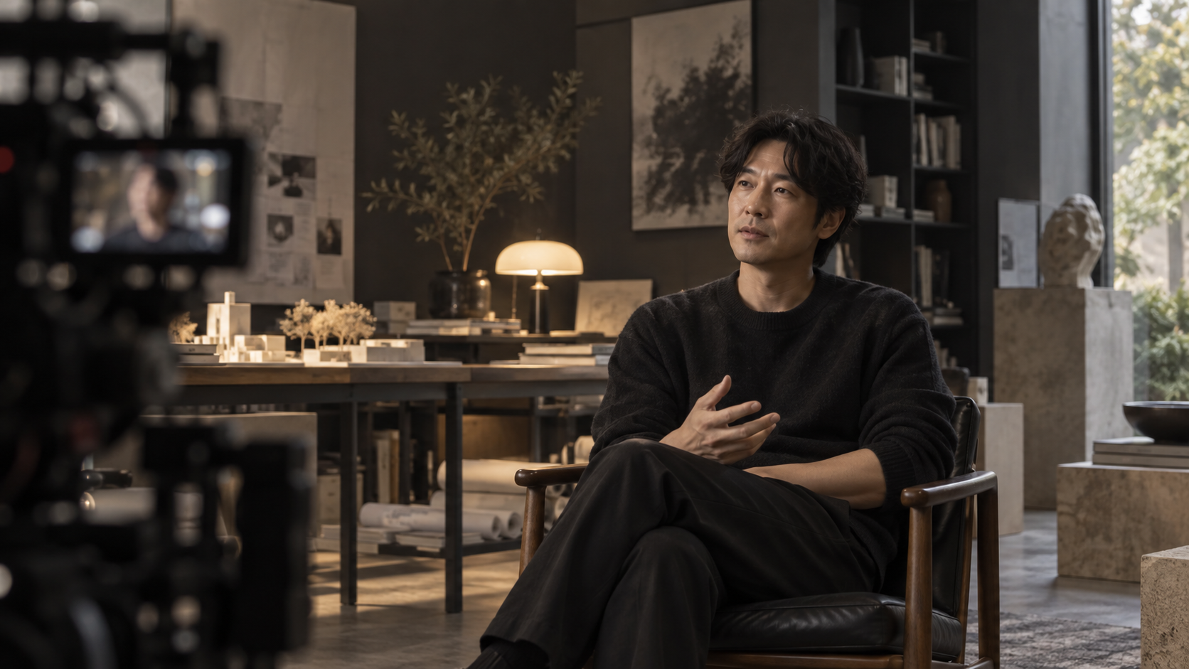 인터뷰와 강연 촬영 현장